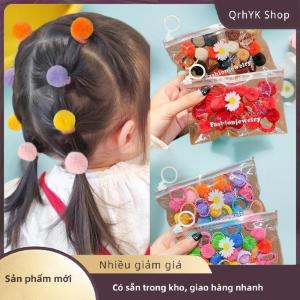 Hàng có sẵn✨ 20pcs cô gái đầy màu sắc sang trọng bóng đàn hồi tóc ban nhạc trẻ em Tóc Dây thừng cao su ban nhạc trẻ em bện mũ nón Phụ kiện tóc
