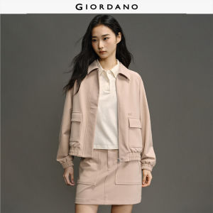 Giordano Women Cargo pockets oversized barn jacket Free Shipping 12375006