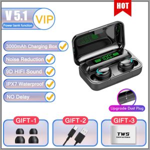 F9-5 Bluetooth Headset 5.1 TWS Game Wireless Headset with LED Display Stereo Earphone Touch Headset Noise Reduction