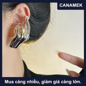 【CANAMEK】 Tay hình tai Cuff Bông tai phụ nữ dangle trái tai độc đáo tuyên bố cho đám cưới sự kiện