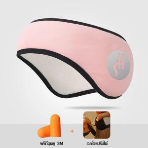 ผ้าปิดตาสำหรับนอนหลับที่อบอุ่นและป้องกันเสียงรบกวน Velcro และกำมะหยี่แบบปรับได้ ปั่นจักรยาน เล่นสกี ที่ปิดหูกันลื่น