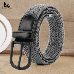 LouisWill Men Sports Belt Outdoor Punch-free Woven Belt High Elastic Adjustable Belt Waistband Youth Sports Canvas Pant Belt Breathable Belt  Casual Simple Nice Waistband