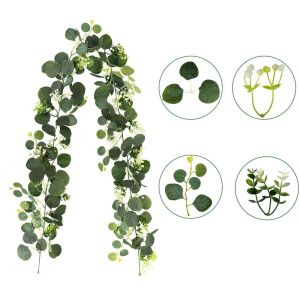 MKEB Realistic Artificial Vines Lifelike 180cm Fake Eucalyptus Leaves Party Decor Versatile Usage Garland Hanging Plants Holiday