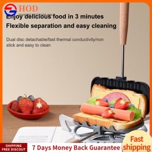 【Outdoor】 Sandwich Baking Pan Multifunctional Grilled Cheese Maker High Temperature Resistant with Long Handle for Breakfast Pancakes Toast Omelets