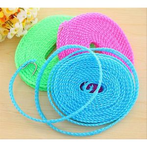 Tali Jemuran Pakaian 5 Meter Super Praktis Gantungan Baju Clothes Line + Hook / Tambang Gantungan Baju 5M