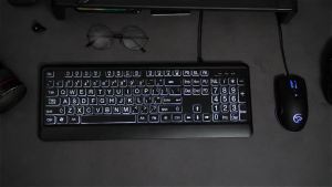 Print Backlit Keyboard Large Wired USB Lighted Computer Keyboard for Seniors and Low for Vision Individuals White Backl2026
