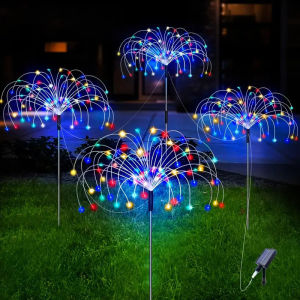 4Pac Solar Fireworks Lights Outdoor Waterproof 8 Lighting Modes for Christmas Party Garden Home Wedding Lawn Decoration
