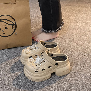 Free Shipping 10Cmeva Extra-Thick-Soled Clogs For Women New Summer Beach Slip-On Sandals Suitable For Outdoor Wear And Height-Increasing