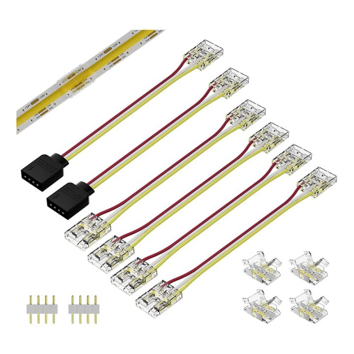 10mm Connectors for CCT Tunable COB LED Strip Light 3 Pin Solderless ...