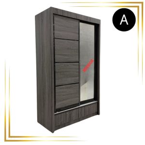 GR Furniture 4 Feet Solid Sliding Door Wardrobe