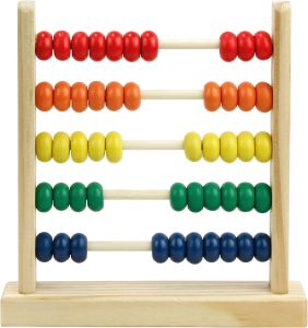 Sealive Wooden Abacus for Kids Math - 50 Beads Counting Toy Multi-Color Counters for Kids 3-5 Counting Toys for Preschool Learning & Development Develops Coordination Motor Skills