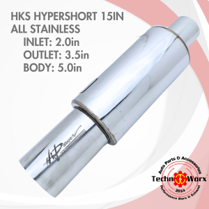 HKS Small 15in Muffler ALL STAINLESS Hypershort Japan original exhaust jasma type freeflow universal super bass