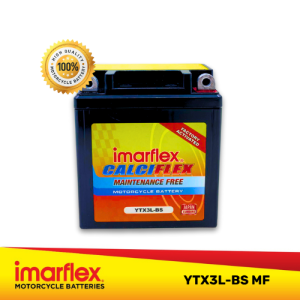 Maintenance Free Motorcycle Battery for TMX 155 - Imarflex Calciflex YTX3L-BS