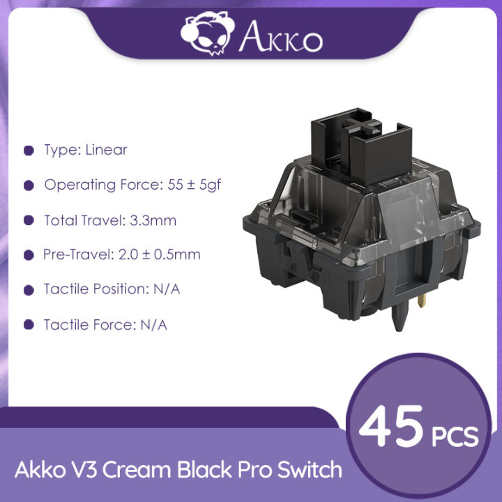 【New arrival】Akko V3 Cream Black PRO Switch 5 Pin 50gf Linear Switch ...