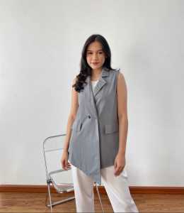 Nhm NHm Outer Vest Rompi Cardigan Wanita Intan terbaru Blazer tanpa lengan Blazer casual wanita