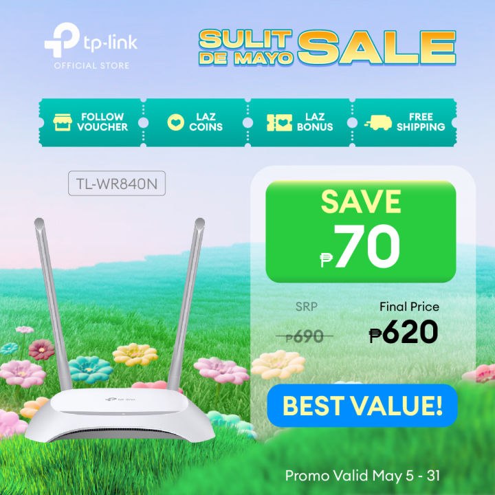 TP-Link Official | TL-WR840N 300Mbps |  Easy Setup 5GHz 2.4 GHz Dual Band Range Extender Long Range Access Point Wireless N Speed WiFi Router