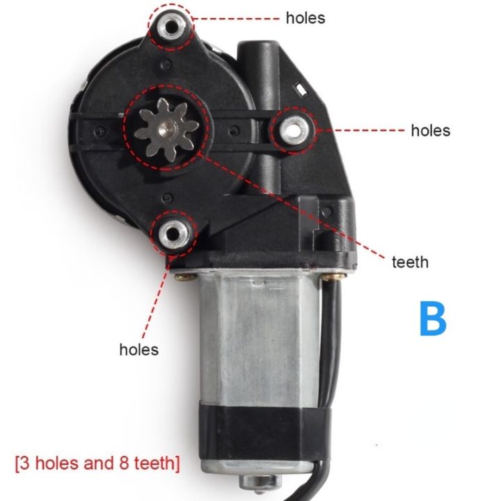 12V 3 Hole 8 Gear/teeth Electric Car Window Lifter Motor Power Windows ...