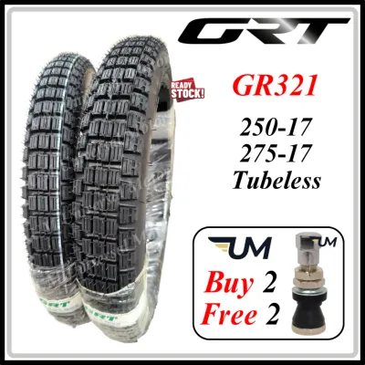 GRT TYRE GR321 GR268 250X17 275X17 TUBELESS BUNGA KASAR KEBUN CUTTING GR 321 268 2.50 2.75 17 TAYAR TL TIRE TIRES SAFARI