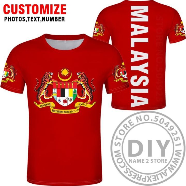 MALAYSIA t shirt diy free custom made name number mys t shirt nation flag my malay malaysian country college print photo clothes Lazada