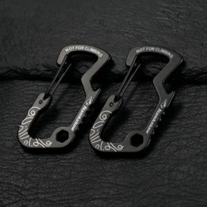 LONGB 1/2/5pcs Nhôm Móc lò xo ngoài trời Đa năng Phát hành nhanh Móc lò xo chữ D in hình Chất lượng cao Đa chức năng Khóa treo dành cho cắm trại đi bộ đường dài