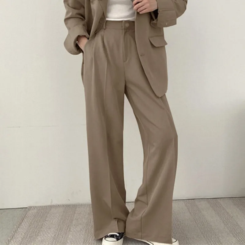 Plus Size S-3XL Women Blazer Jacket Pants Set Slim Loose Spring