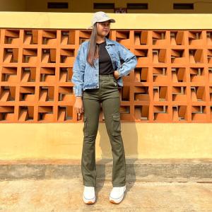 SISTERJEANS - Celana Cutbray Jeans Cargo High Waist Wanita Softjeans Stretch [MAUZA]