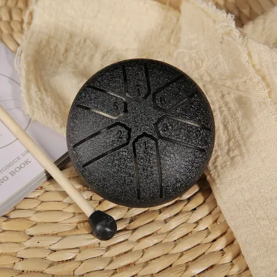 6 Notes Steel Tongue 3 Inches Drum Musical Percussion Instrument Mini Handpan Drum Yoga Meditation
