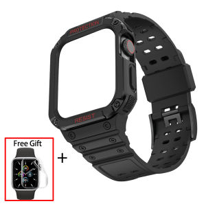 Breathable Sport Strap For Apple Watch Band 8/7 45mm 41mm Silicone Belt Bracelet For iWatch Series 8 7 6 SE 5 4 3 41mm 42mm 44mm Case + Strap