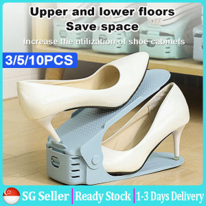 [SG Stock] Adjustable Shoes Rack Shoe Stacker Shoe Slots Shoe Storage Rack Anti Slip Footwear Holder Space Saving Shoe Box Shoe Organiser