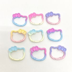 ห่วงสปริงล็อค 28*23mm 36*32mm ห่วง ลาย คิตตี้ คละสี สีทูโทน ของตกแต่งชิ้นงาน อุปกรณ์งานฝีมือ DIY