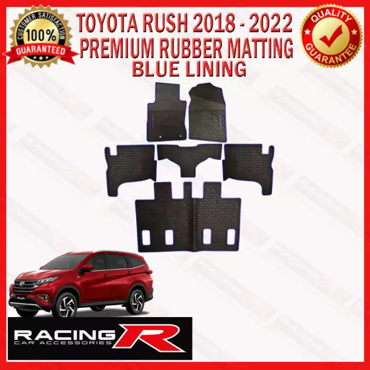 Toyota Rush G 2018 to 2024 Premium Rubber Matting for 7 seater Blue
