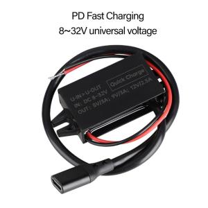 8V-32V to 5V/9V/12V PD 30W Type C Fast Power Module Car Power Converter Waterproof Modified Car Automobiles