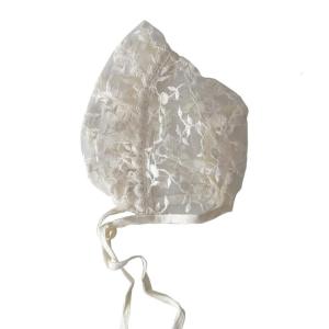 Girls Lace Bonnet Hat Newborn Princess Sun Hat Breathable Embroidery Flower Mesh Hat Sun Protective Headwear for Babies