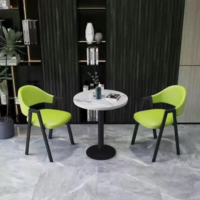 Small dining table for two people in the apartment table and chair combination office leisure reception round table coffee and milk tea shop dining table.
