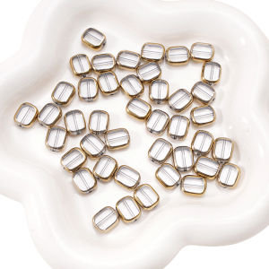 10pcs 10x12mm Multiple Color High Quality Glass Gold Edge Ellipse Shape Beads for for DIY Necklace Bracelet Earring Jewelry Crafts Making