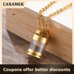 【 CANAMEK 】 Clear Hollow Fillable Glass Tube Necklaces for Women Men Urn Cremation Memorial Jewelry Keepsake Pendants