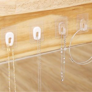 OKDEALS01 Transparent Invisible Self-Adhesive Hooks Not Easy To Fall Off No Traces Utility Hooks Removable Multi-functional Mini Strong Hooks for Bathroom Kitchen Home