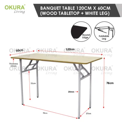 OKURA Foldable Banquet Table Event / Catering / Hall / Buffet Folding Table / Outdoor Dining Meja Lipat Niaga
