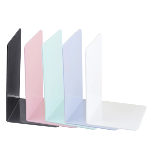 4 Pcs Book End Acrylic Bookends Book Holders Shelf Bookends Support Rack Book Stoppers Decorative Bookends for Office