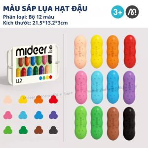 Bút Sáp Màu Hữu Cơ Dễ Tẩy Rửa - Hình Hạt Đậu Cho Bé Nhỏ Dễ Cầm Tô Màu - Mideer Pease Crayons