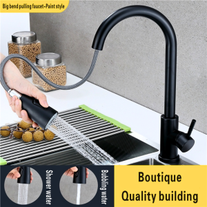 BERGARANSI CpSteel Kran Keran sink tarik Air cuci piring wastafel leher angsa fleksibel CP12