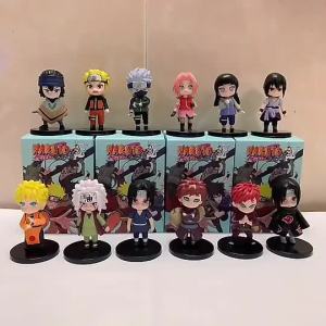 FCBandai    Hot 12pcs/set Anime Naruto Shippuden Hinata Sasuke Itachi Kakashi Gaara anime figure Q Version PVC Figures Toys Dolls Kid Gift