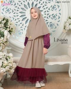 LIVANA - Dress anak pink - Dress anak pita - Dress anak pesta mewah - Dress anak kondangan perempuan LABELLA