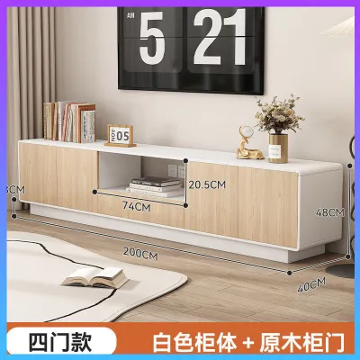 [CozyNest ]TV Cabinet Console New Solid Wood Rounded Corner Black TV Cabinet Small Living Room 180Cm Drawer Cabinet