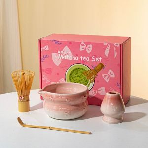 【SG Seller】4/7-Piece Japanese style Ceramic Premium Matcha Set with Whisk Bowl Scoop & Sifter