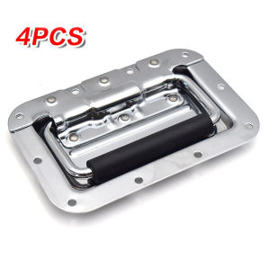 4pcs Big Flight Case Metal Handle With Rubber Grip Tour Case Speaker Box Recessed Handle