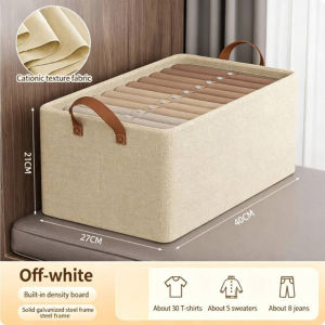 Quivlox Clothes Storage Bins Foldable Organizer Fabric Basket Box Wardrobe Drawer Container Kotak Kain