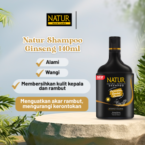 Klik-Beli NATUR Shampoo Ginseng Extract 140ml | Sampo Perawatan Rambut Rontok Anti Hair Fall Deep Conditioning