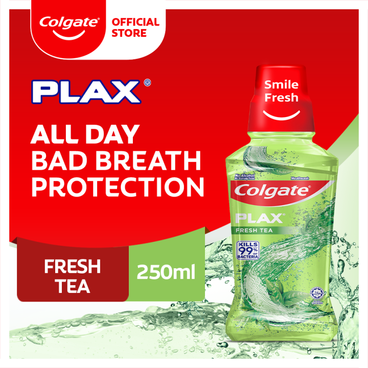 Colgate Tea Colgate Plax Antibacterial Mouthwash Fresh Tea Mild Flavor 250mL ...