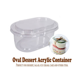 50pcs Clear Oval Container for Salad Mousse Cake Pudding Desserts etc (THICK)-500ml